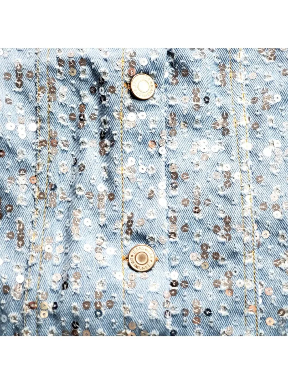 Welaken Girls Light Blue Jacket With Sequins Size 12Y 90% Cotton 10% Elastane